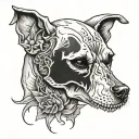 dog skull tattoo design idea