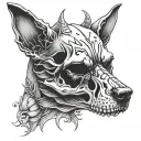dog skull tattoo design idea