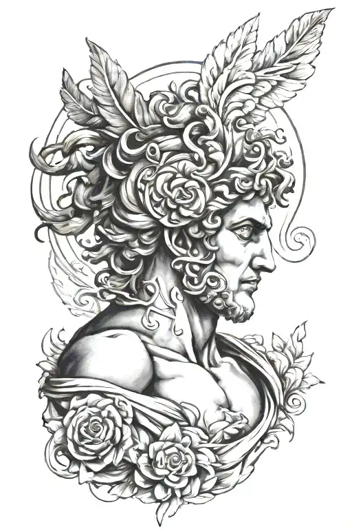 Apollo Greek God tattoo design idea