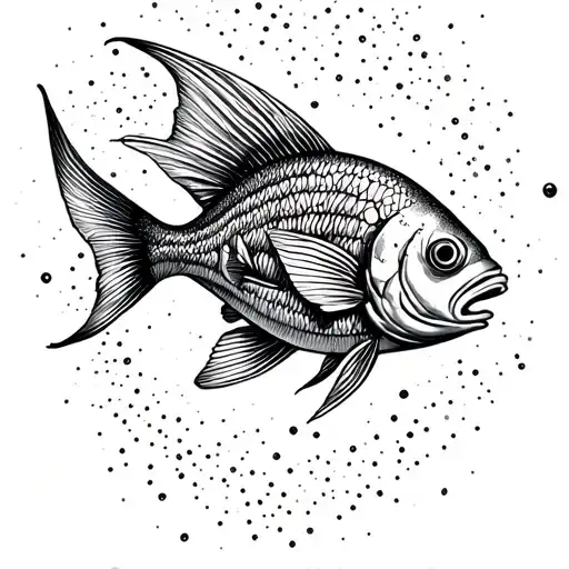 astro signe fish tattoo design idea