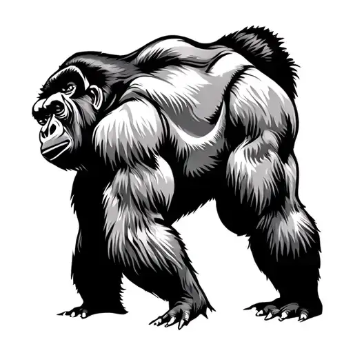 gorilla silhouette tattoo design idea