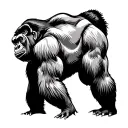 gorilla silhouette tattoo design idea