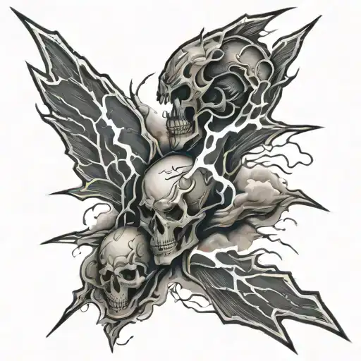 lightning and death tattoo design idea