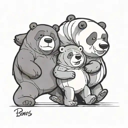 we bare bears 3 bears lining up tattoo design idea