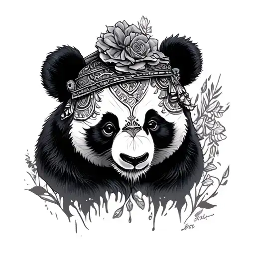 Voodoo panda tattoo design idea