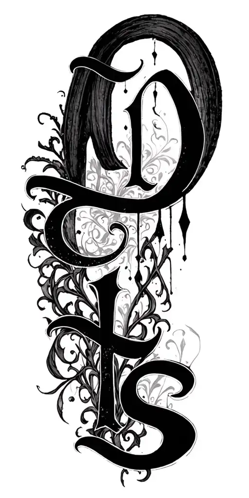 "Lonelines " sad Lettering tattoo design idea