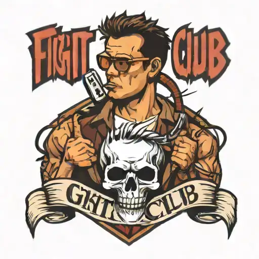 fight club logo tattoo design idea
