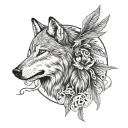 wolf and crow  tattoo design idea