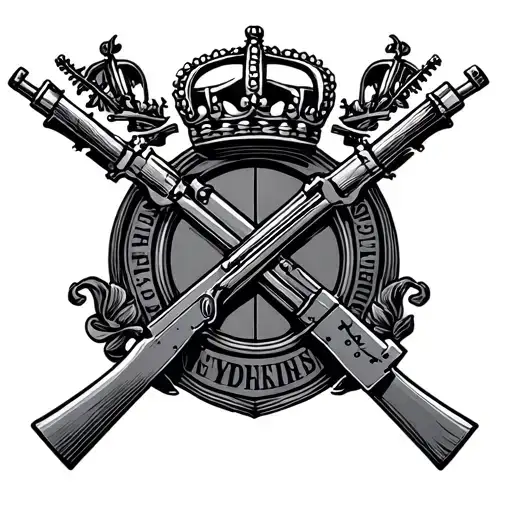 the rifles regiment cap badge with a British army theme  tattoo design idea