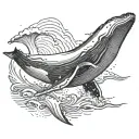 humpback whale breaching tattoo design idea