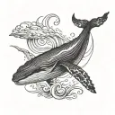 humpback whale breaching tattoo design idea