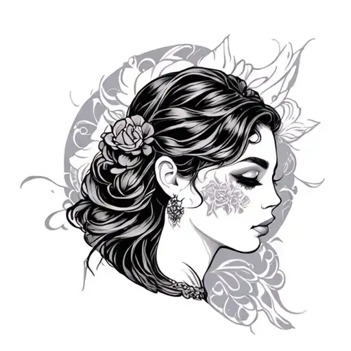 submissive woman tattoo design idea
