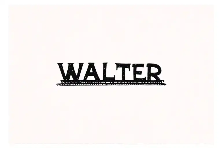 the word "Walter" written to look like a train tattoo design idea