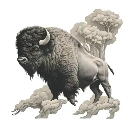 Bison Storm tattoo design idea