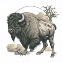 Bison Storm tattoo design idea