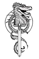 alligator samurai sword tattoo design idea