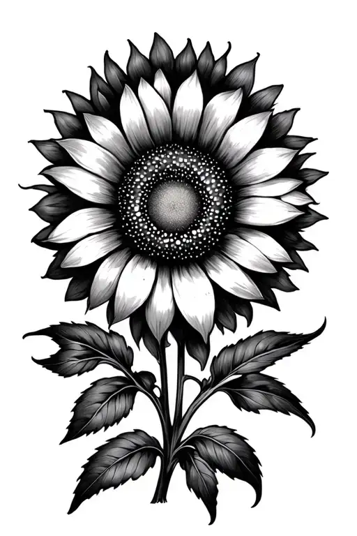 Ophelia Dawn, sun flower tattoo design idea