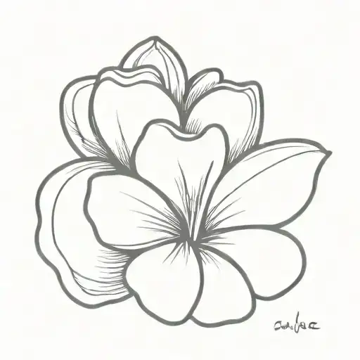 shell and plumeria flower tattoo design idea