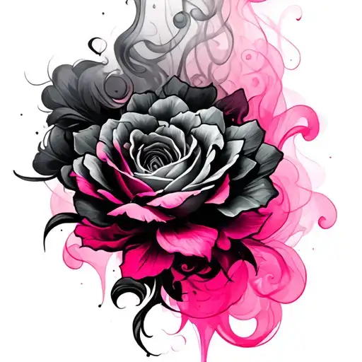 Filler Smoke pink tattoo design idea