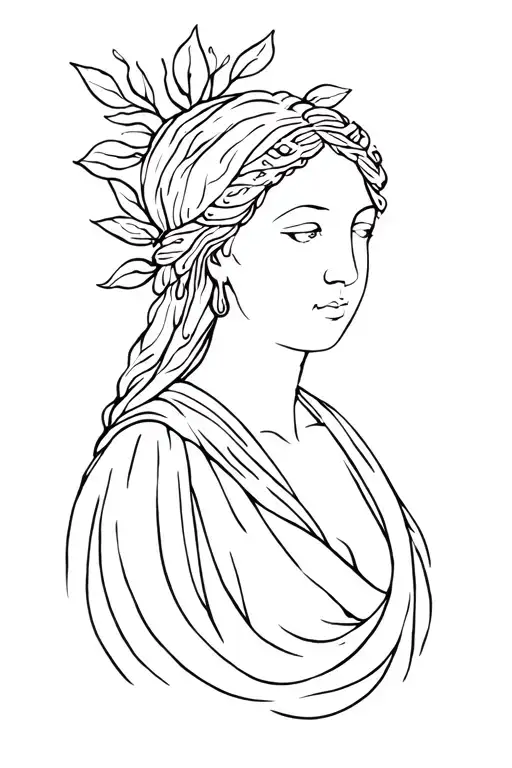 Hestia greek goddess tattoo design idea