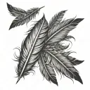 falling feathers tattoo design idea