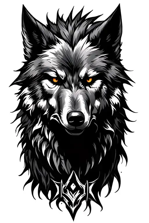 fenrir viking norse wolf tattoo design idea