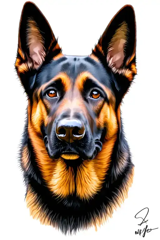 belgian malinois face tattoo design idea