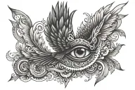 pheonix all seeing eye tattoo design idea