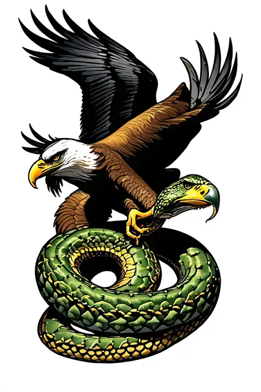 eagle eating snake on nopal tattoo design idea