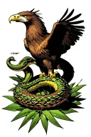 eagle eating snake on nopal tattoo design idea