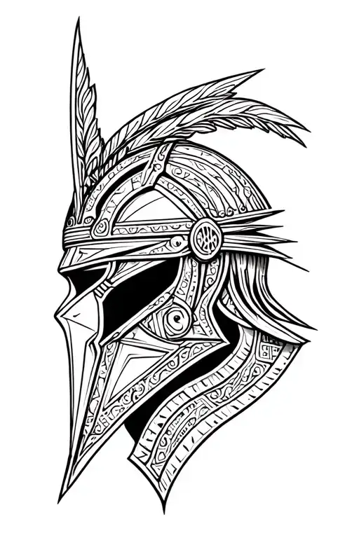 Anglo Saxon warrior helmet tattoo design idea