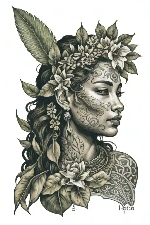 Goddess Hi'iaka Healer tattoo design idea