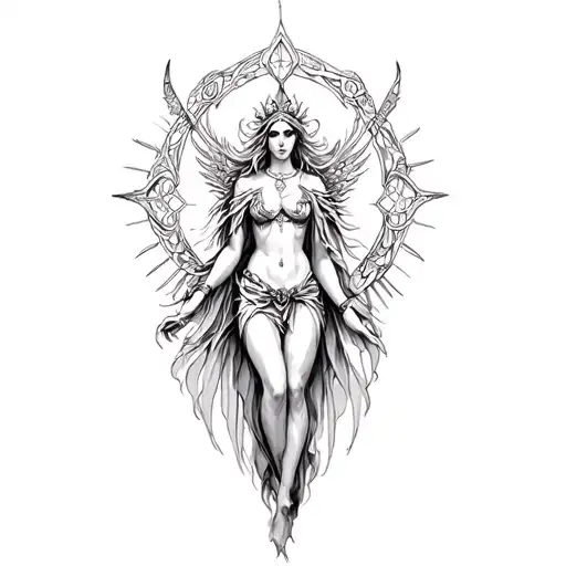 Strophalos of Hecate goddess of magic without hecate tattoo design idea