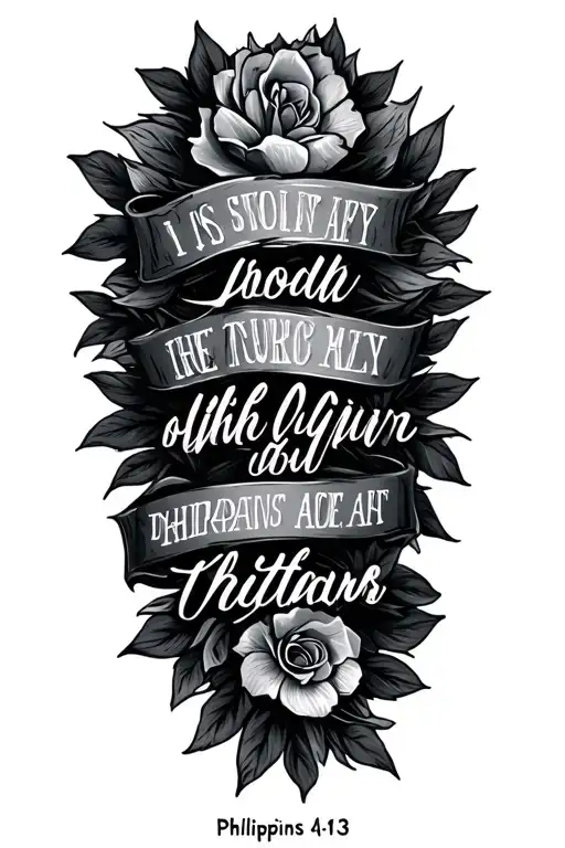 bible verse Philippians 4:13 tattoo design idea