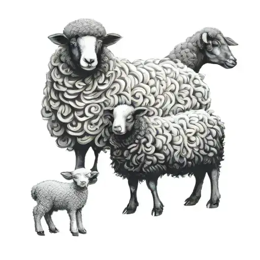 black Sheep and White Lamb tattoo design idea