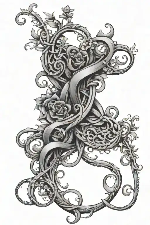 Elizabeth Lincoln Myles names intertwined tattoo design idea