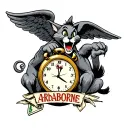 santa ana california, 82nd airborne, military, tom and jerry, clocks, money, lonewolf, angels crying tattoo design idea