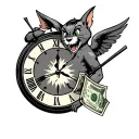 santa ana california, 82nd airborne, military, tom and jerry, clocks, money, lonewolf, angels crying tattoo design idea
