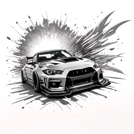 Supra drifting tattoo design idea