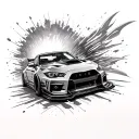 Supra drifting tattoo design idea