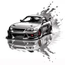 Supra drifting tattoo design idea