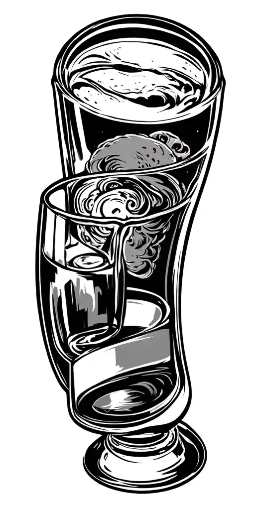 whiskey and civil engineering tattoo design idea