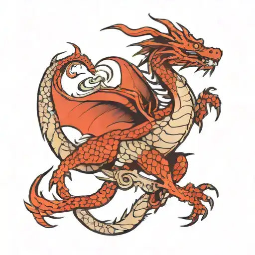 simple dragon tattoo design idea