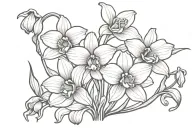 orchids sunflowers calla lily flower tattoo design idea
