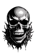 evil skull tattoo design idea