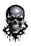 evil skull tattoo design idea