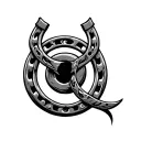 Two horseshoe surrounded and infiny symbol  tattoo design idea