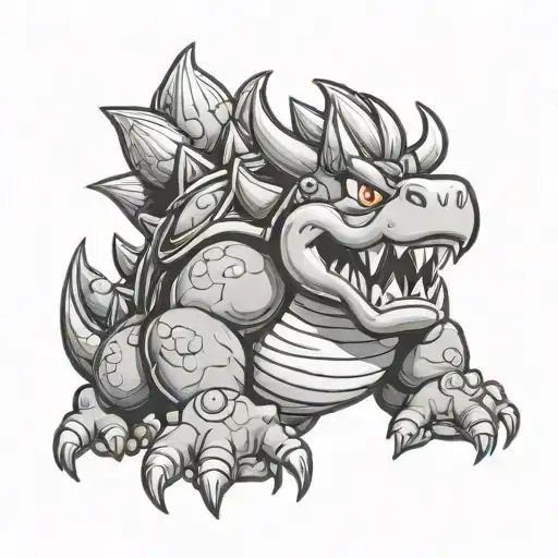 bowser super mario tattoo design idea