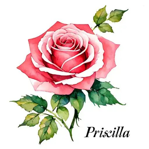 rose tattoo name Priscilla tattoo design idea