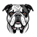 American bulldog head bones tattoo design idea